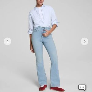 SPANX Light Blue High-Rise Flare Jeans